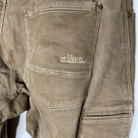 Kuhl Brown Rydr Work Pants, Vintage Patina, Canvas Work Pants, Size 38x32 - Picture 3 of 9
